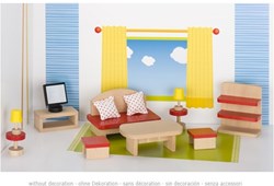 Goki soggiorno casa delle bambole set mobili in legno accessori