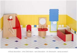 Goki bagno casa delle bambole set accessori in legno per casa delle bambole