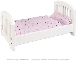 Goki letto per bambole in legno giocattolo per bambole - rosa bianco