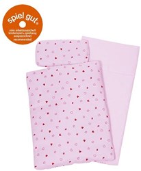 Goki biancheria da letto per bambole - trapunta e cuscino rosa