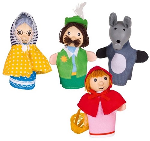 Goki marionette da dito Cappuccetto Rosso set in legno 4 pezzi