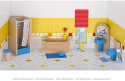 Goki bagno casa delle bambole set mobili in legno 17 pezzi accessori