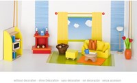 Goki set mobili soggiorno casa delle bambole - accessori in legno 24 pezzi