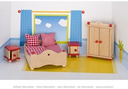 Goki camera da letto casa delle bambole set mobili in legno classico
