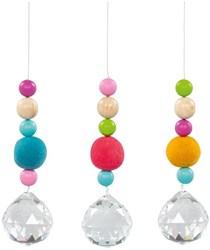 Goki acchiappasole decorazione finestra con perle di feltro e cristallo