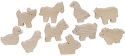 Goki set animali da fattoria in legno - 10 pezzi - giocattolo educativo