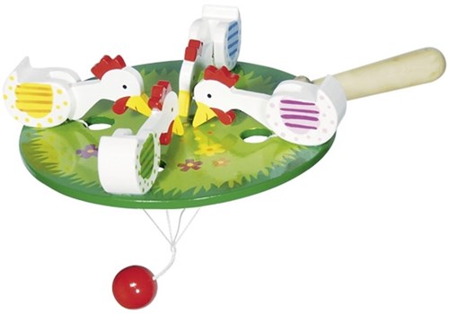 Goki Galline che Beccano gioco cooperativo in legno bambini