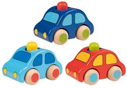 Goki veicolo in legno auto con clacson giocattolo FSC colori vivaci