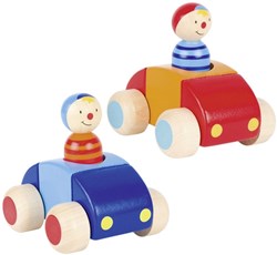 Goki veicoli in legno con conducente e clacson - auto giocattolo