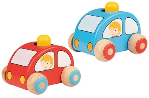Goki veicoli in legno - Auto con clacson giocattolo