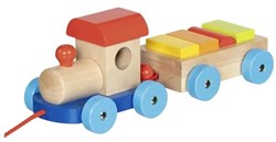 Goki trenino in legno Marsiglia giocattolo con blocchi da costruzione