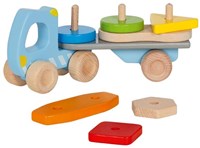 Goki camion in legno - camion giocattolo con carico impilabile-2