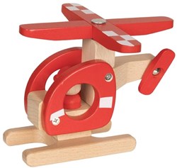 Goki elicottero giocattolo in legno rosso - legno FSC sostenibile