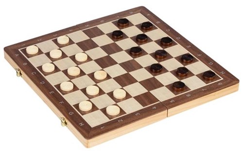 Goki scacchi dama legno magnetico 2in1 gioco da viaggio classico-2