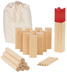 Goki gioco Kubb in legno per esterni con borsa in cotone - Gioco vichingo