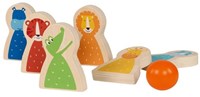 Goki gioco bowling in legno animali selvatici - giocattolo colorato per bambini-2