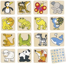 Goki gioco memory animali in legno - giocattolo educativo 32 pezzi