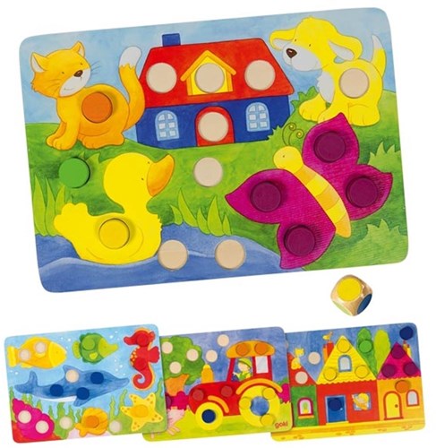 Goki gioco da tavolo - dado dei colori gioco famiglia legno 3+ educativo