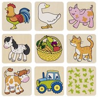 Goki gioco memory animali della fattoria in legno - gioco educativo per bambini