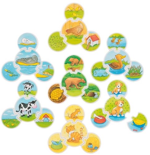 Goki puzzle animali in legno giocattolo educativo 28 pezzi