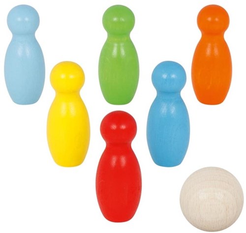 Goki gioco di birilli in legno - giocattolo colorato per bambini