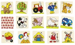 Goki gioco memory in legno animali e accessori della fattoria - giocattolo educativo