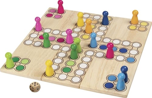 Goki gioco ludo in legno - gioco da tavolo variabile per bambini