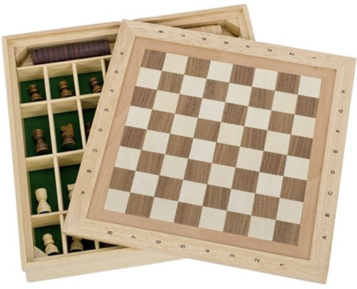 Goki set di giochi in legno scacchi e mulino da viaggio
