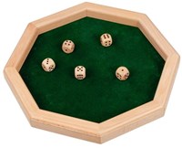 Goki vassoio per dadi in legno con dadi - accessorio per giochi da tavolo