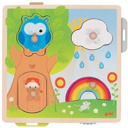 Goki puzzle in legno forme meteo - giocattolo educativo per bambini