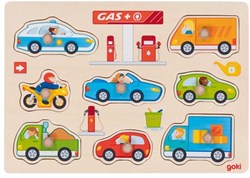 Goki puzzle in legno stazione di servizio - puzzle forme con grandi pomelli
