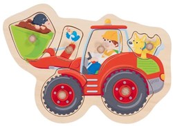 Goki puzzle in legno con pomelli pala gommata - puzzle educativo per bambini