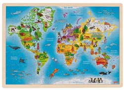Goki puzzle mappa del mondo giocattolo educativo legno 192 pezzi bambini