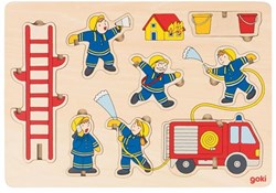 Goki puzzle impilabile in legno vigili del fuoco - gioco educativo puzzle 8 pezzi