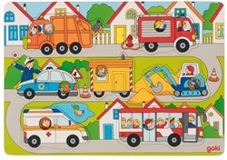 Goki puzzle in legno forme vita di strada - giocattolo educativo 7pz