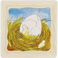 Goki puzzle a strati in legno Gallina - giocattolo educativo 44 pezzi