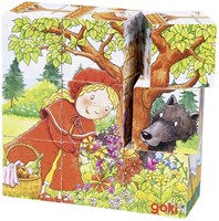 Goki puzzle cubi in legno fiabe giocattolo 9 pezzi