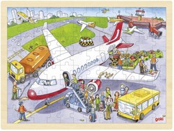Goki puzzle in legno aeroporto 96 pezzi giocattolo educativo