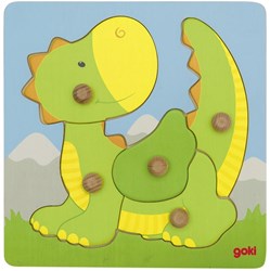 Goki puzzle in legno drago - giocattolo educativo 5 pezzi bambini