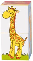 Goki puzzle cubi in legno animali - giocattolo educativo per bambini