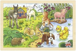 Goki puzzle in legno animali baby - puzzle animali 24 pezzi