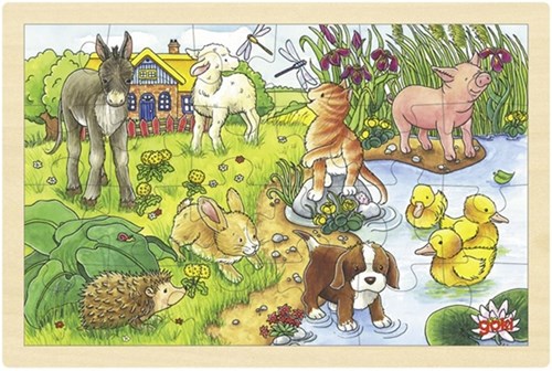 Goki puzzle in legno animali baby - puzzle animali 24 pezzi