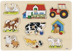 Goki puzzle in legno fattoria - puzzle forme 9 pezzi legno FSC