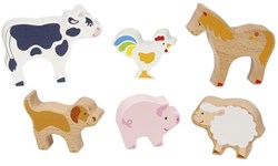 Goki animali della fattoria set giocattolo in legno figure educative