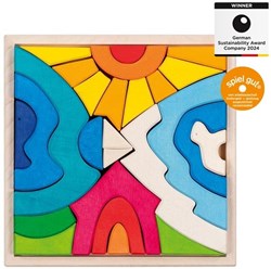 Goki blocchi da costruzione in legno puzzle piccolo orso polare - giocattolo educativo