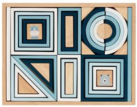 Goki blocchi da costruzione in legno azzurri - set lifestyle 38 pezzi