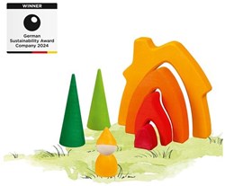 Goki casetta dei folletti in legno blocchi da costruzione - gioco creativo