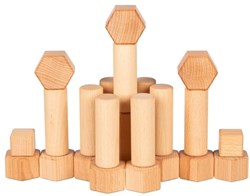 Goki blocchi da costruzione in legno 75 pezzi nature - giocattolo sostenibile