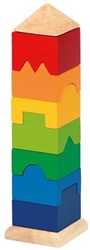 Goki torre impilabile in legno giocattolo educativo colorato FSC