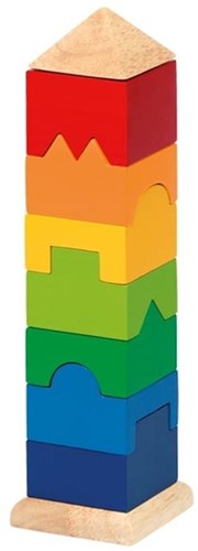 Goki torre impilabile in legno giocattolo educativo colorato FSC